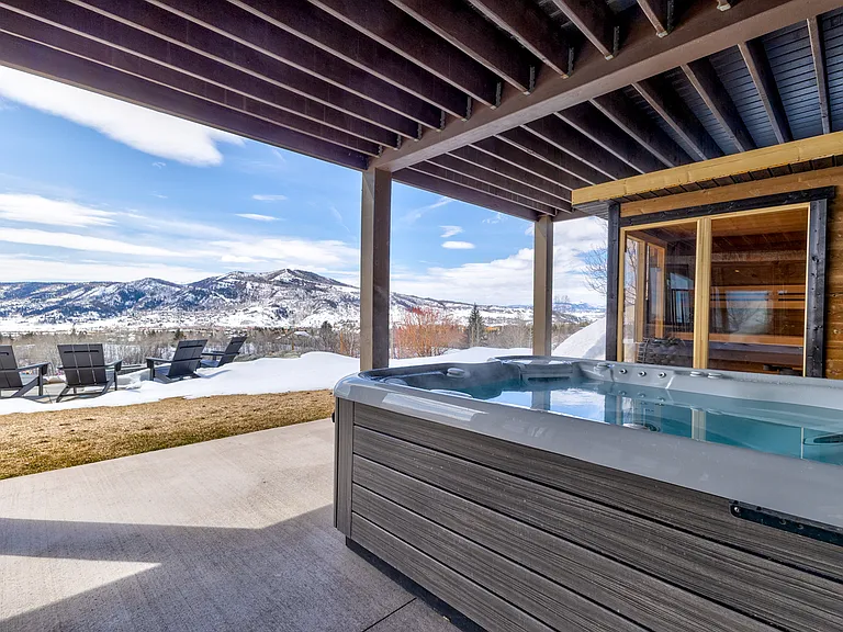 Lower Level Deck View - Hot Tub & Sauna