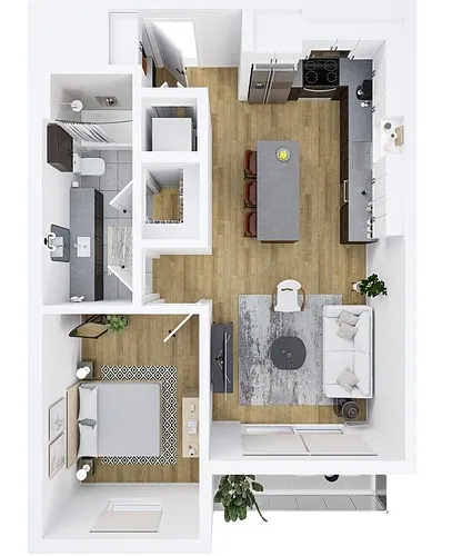 Floor plan 1X1 B