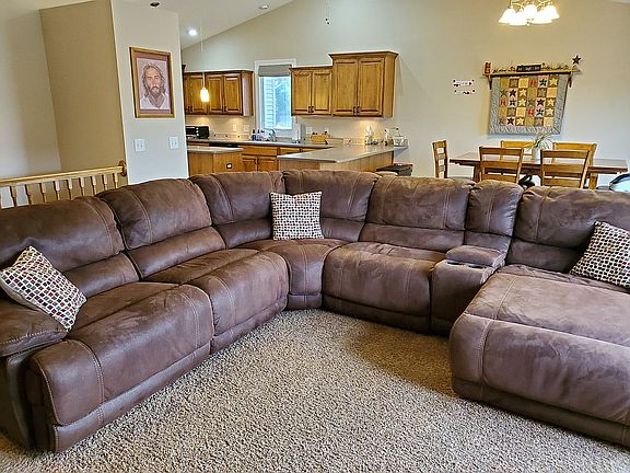 Living room into kitchen