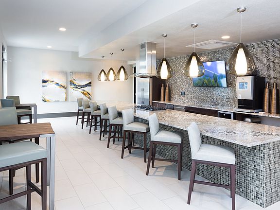 Professional demonstration kitchen and seating