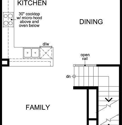1st floor or living room with kitchen