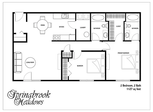 Floor plan 2 Bed 2 Bath