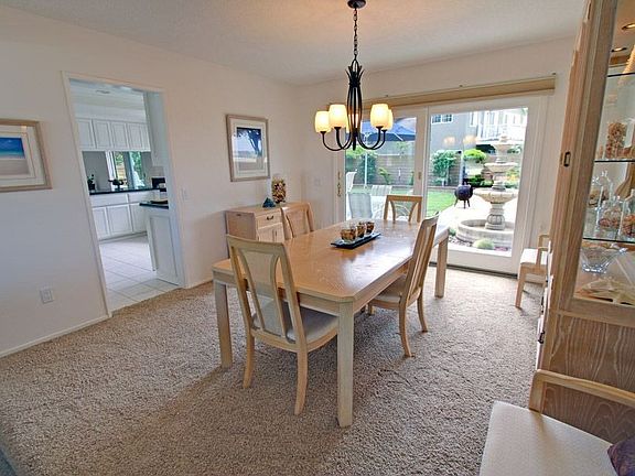 Dining Room over looking backyard fountain