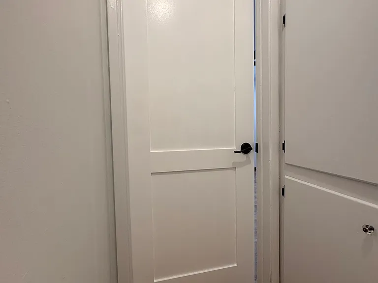 New panel doors, for bedroom and bathroom