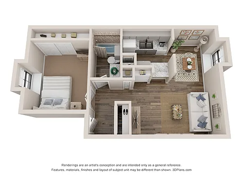 Floor plan 1 Bed 1 Bath Renovated 675 sq ft