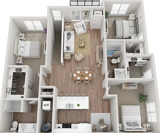 Floor Plan 3BR B3 | Seasons at Hoffman Estates | Apartments in Hoffman Estates, IL Floor Plan 3BR B3 | Seasons at Hoffman Estates | Apartments in Hoffman Estates, IL