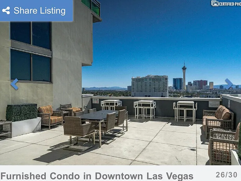 Vino Deck on the 10th floor with Las Vegas strip views.