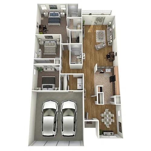 Floor plan Villa Three Bedroom 2 Bath