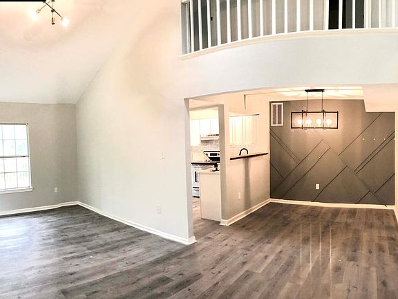 Open living and dining rooms