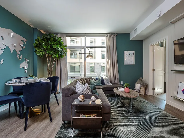 Model apartment living area
