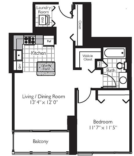 Floor plan ONE BEDROOM 08 - THE SHOREHAM