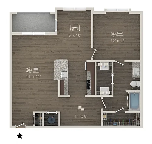 Floor plan A2 + Den