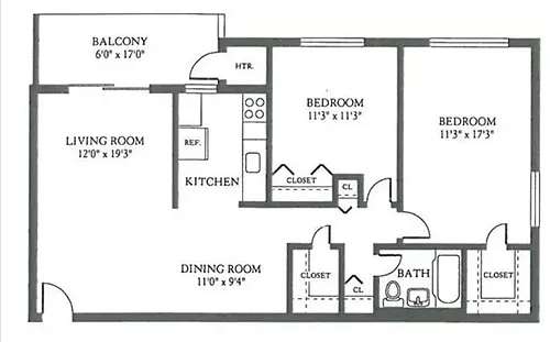 Floor plan 2 Bedroom