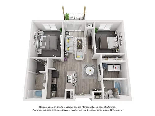 Floor plan 2 Bedroom 2 Bathroom
