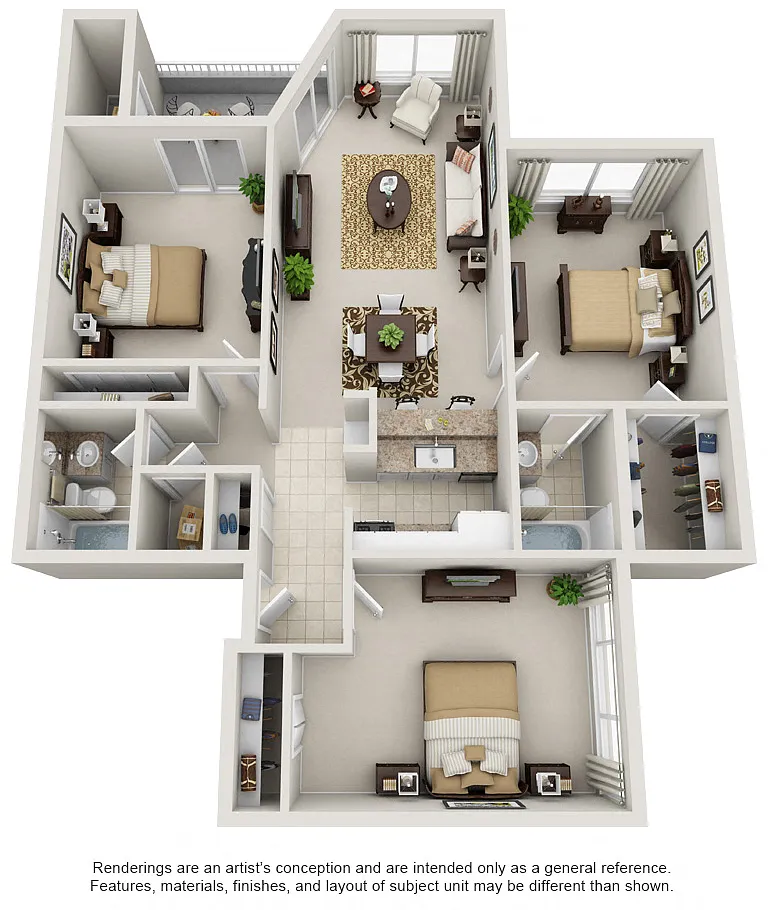 Floor plan Three Bedroom