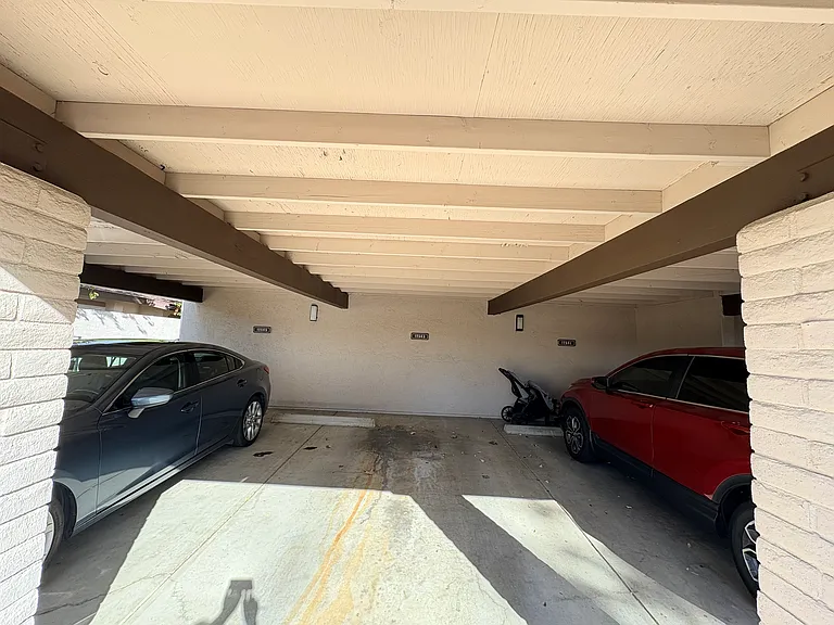 Carport with private locked storage