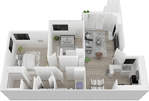 Floor plan 2 Bedroom 1 Bath