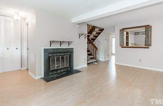 Living room with fireplace