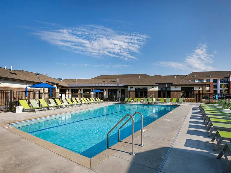 Dive into relaxation at our sparkling swimming pool.
