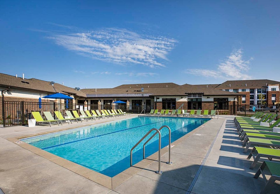Dive into relaxation at our sparkling swimming pool.