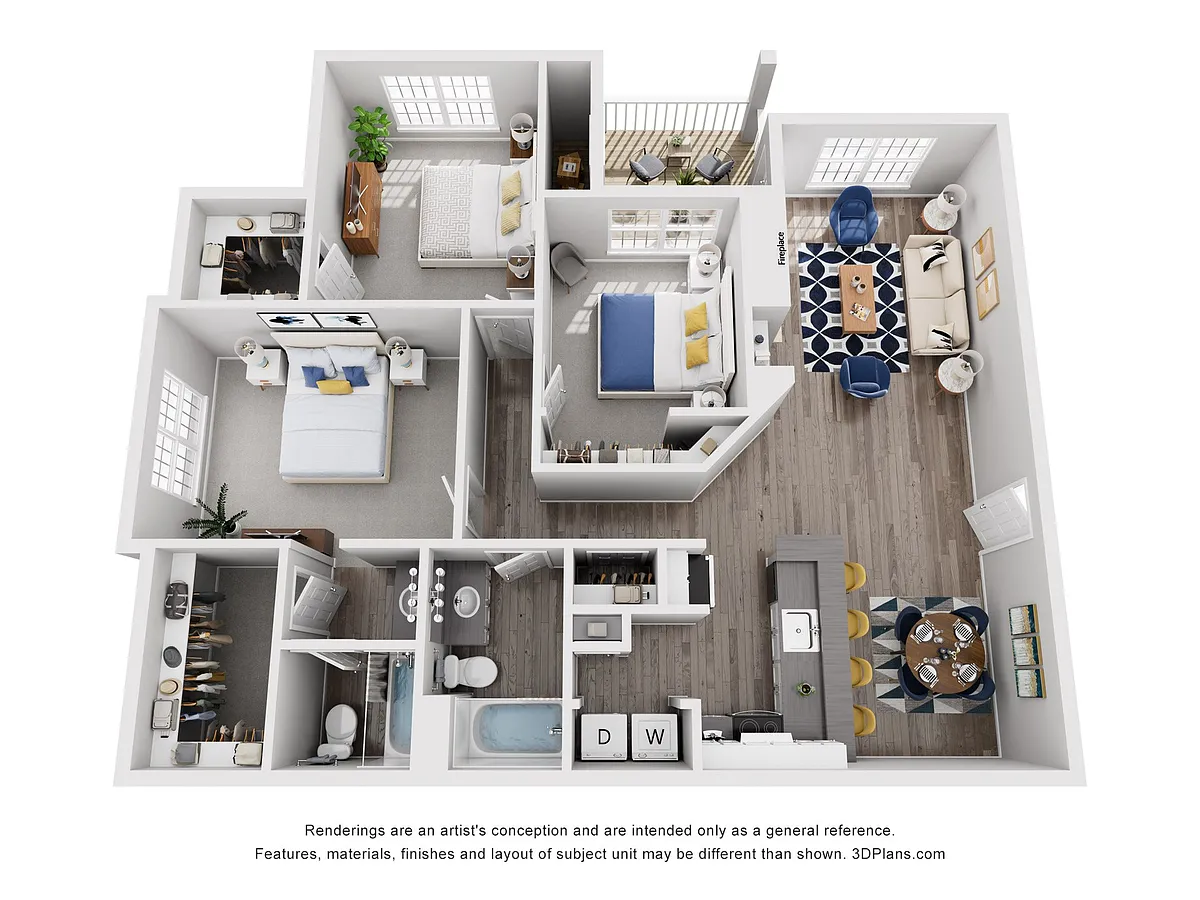 Floor plan Three Bedroom B