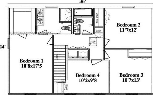 Elevation: A,G,I,M,T - 2nd Floor