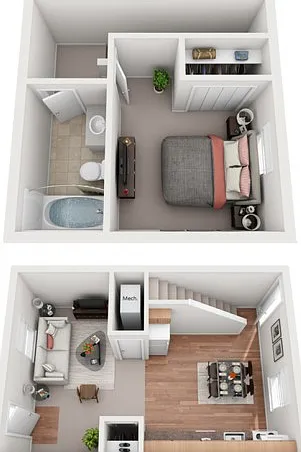 1 Bedroom Townhouse 1 Bedroom Townhouse