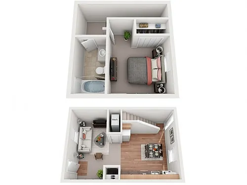 Floor plan 1 Bedroom Townhome