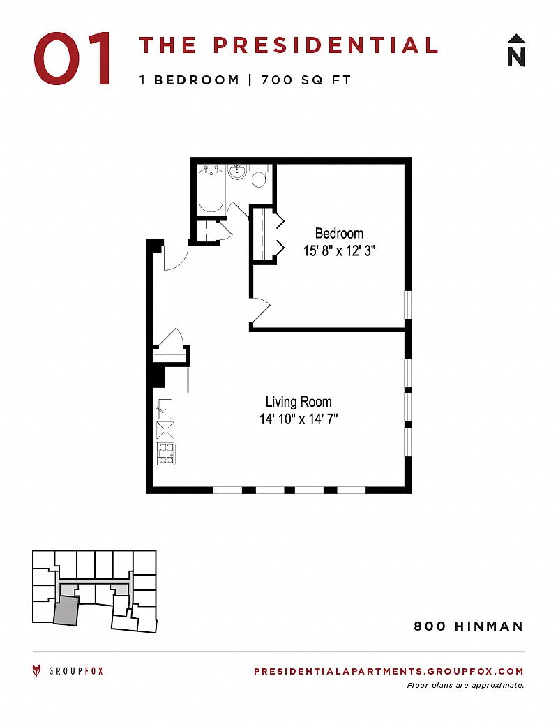 Floor plan One Bedroom