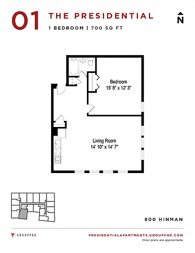 Floor plan One Bedroom