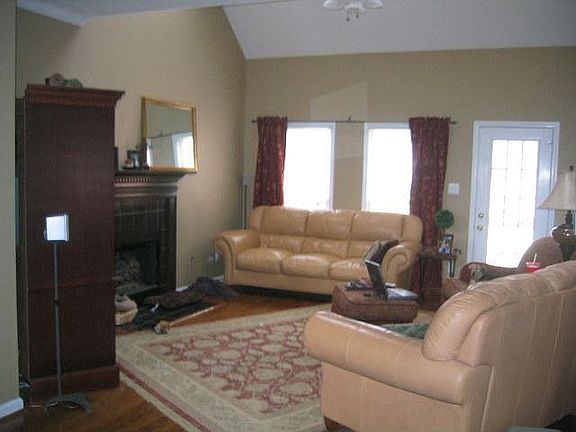Living room with cathedral ceinling