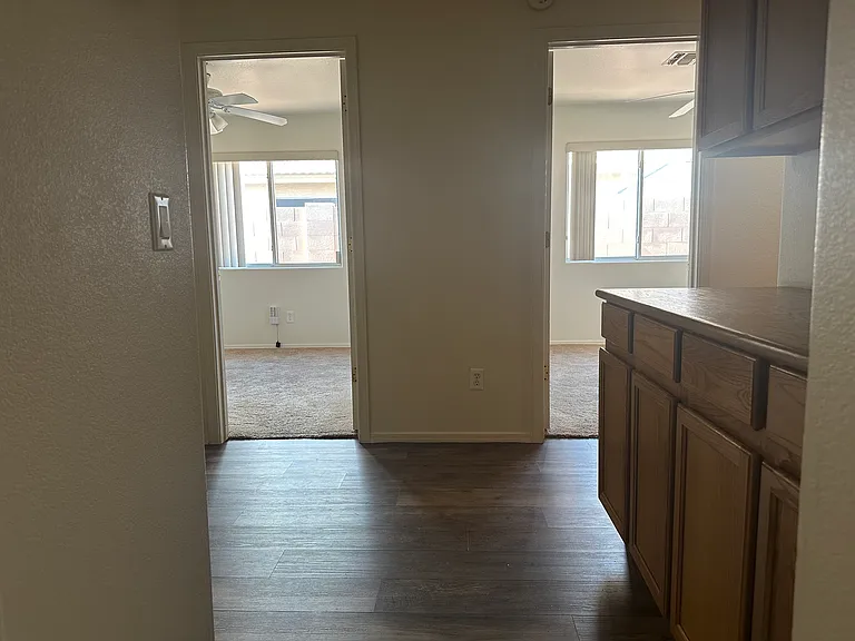 Hallway to 2 guest bedrooms.