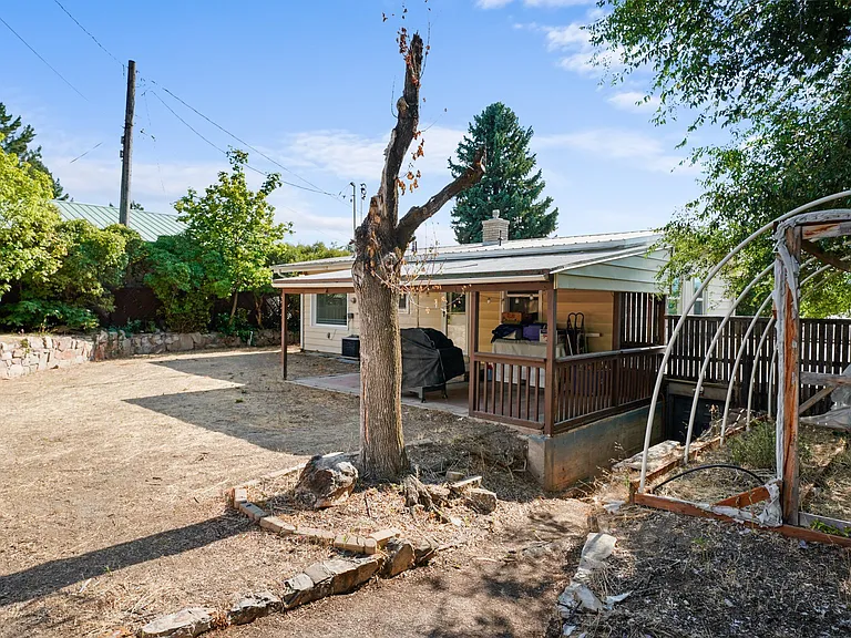 Backyard with gardening area