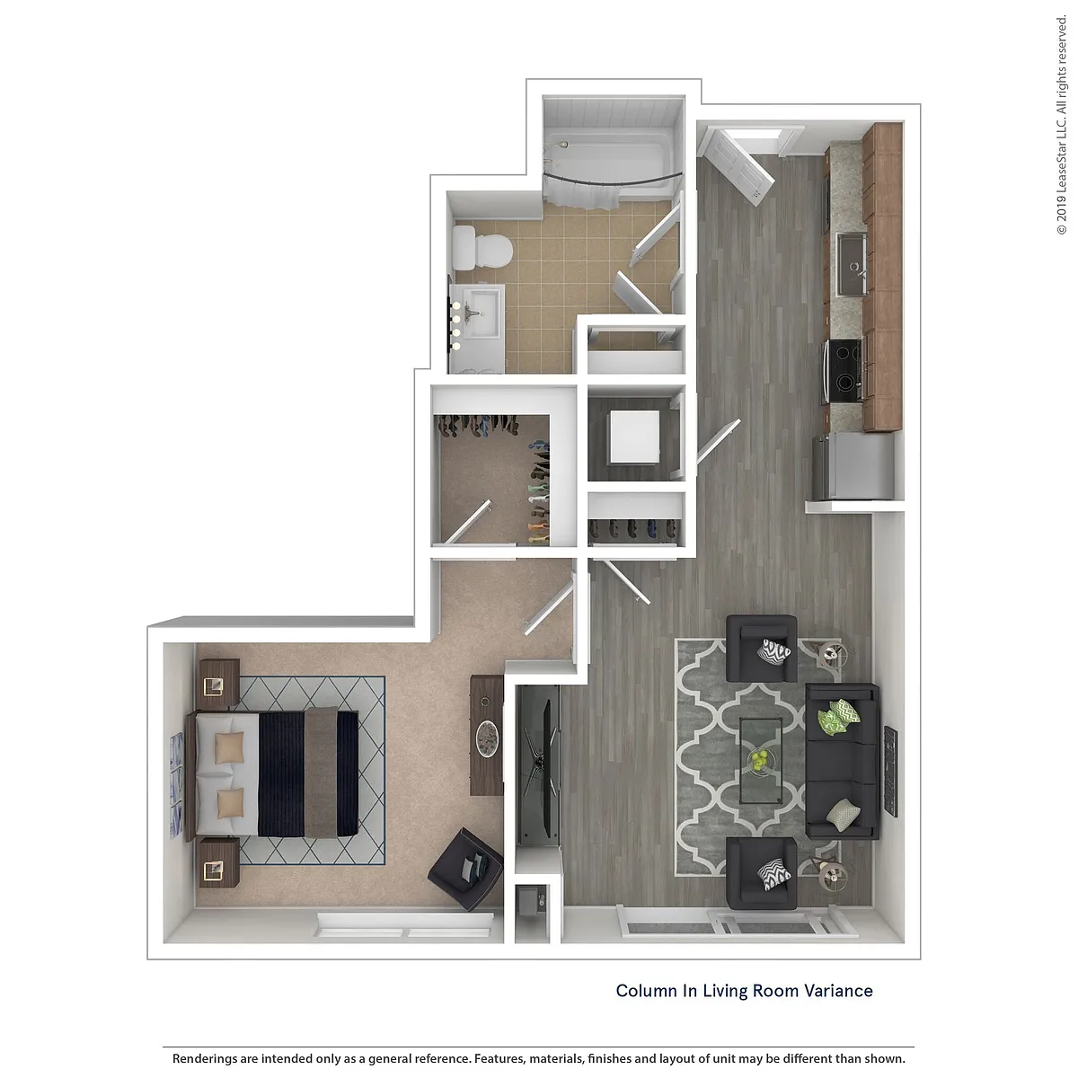 Floor plan A03.1 - 1 bed/1 bath