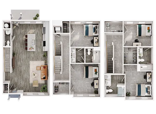 Floor plan 4BR/3.5BA - Townhouse