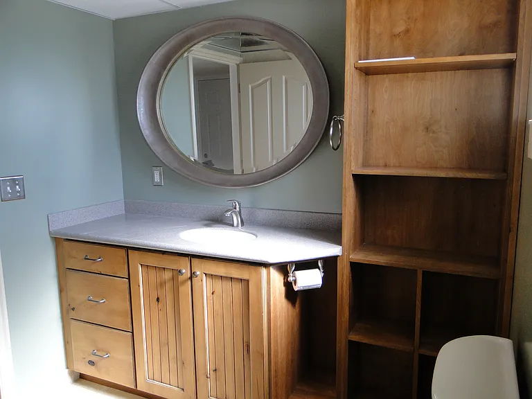 Downstairs bathroom w/ walk in shower