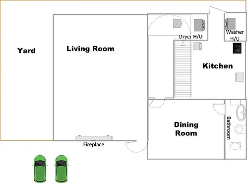 Floor plan Two Bedroom Two Bath Townhome