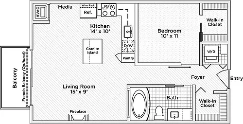 Floor plan 1 Bedroom - A
