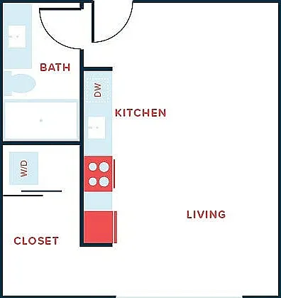 Studio, 1 Bath - Apt E Studio, 1 Bath - Apt E