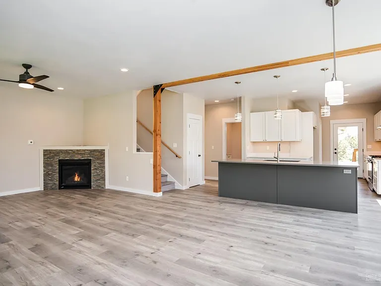Open floor plan and gas fireplace