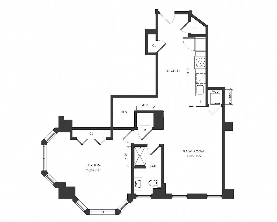 Floor plan Residence E - 1 Bedroom Delux