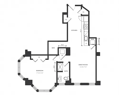 Floor plan Residence E - 1 Bedroom Delux