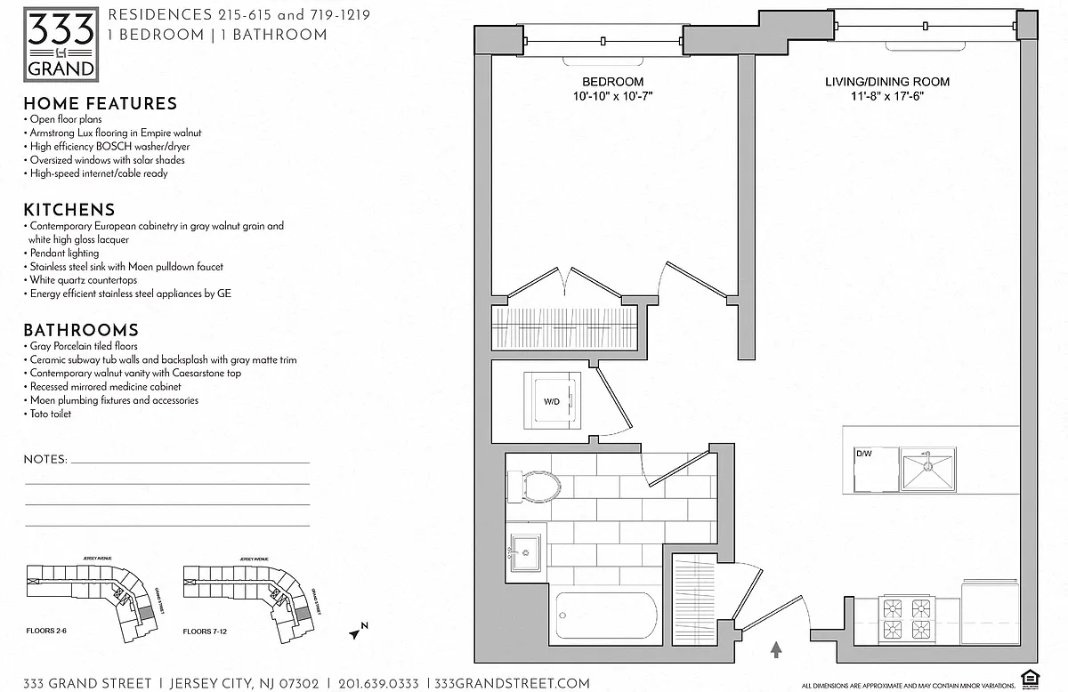Floor plan 333 GRAND - 1 BEDROOM FLOOR PLAN AK