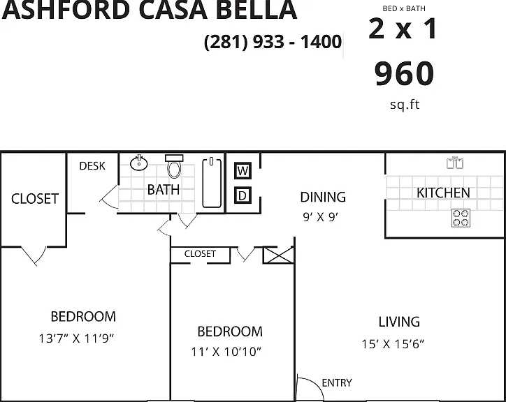 Ashford Casa Bella 2 Bed 1 Bath Ashford Casa Bella 2 Bed 1 Bath