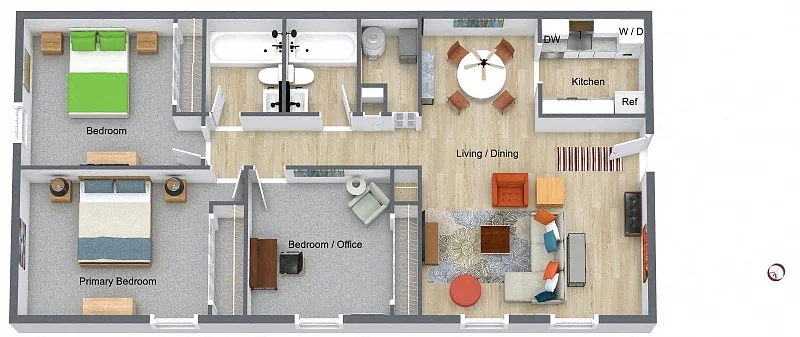 Floor plan 3 Bedroom 2 Bath Renovated