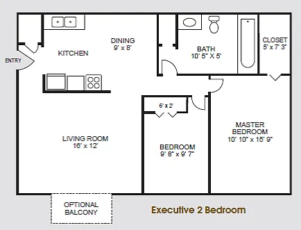 Floor plan Executive Two Bedroom