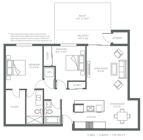 Floor plan 2x2 A Renovated