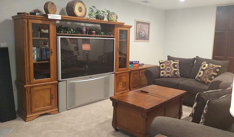 Huge family room viewed from the entry