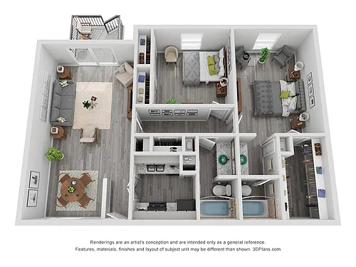 Floor plan 2x2D Renovated