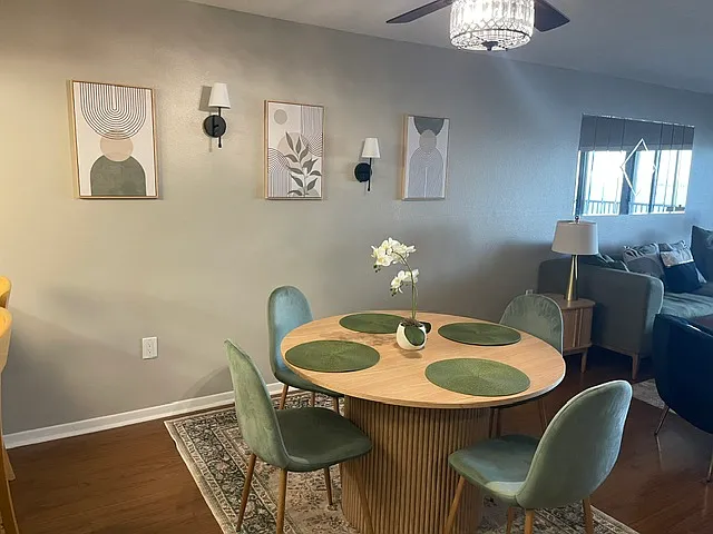 Dining area off of Kitchen and Family Living Area.